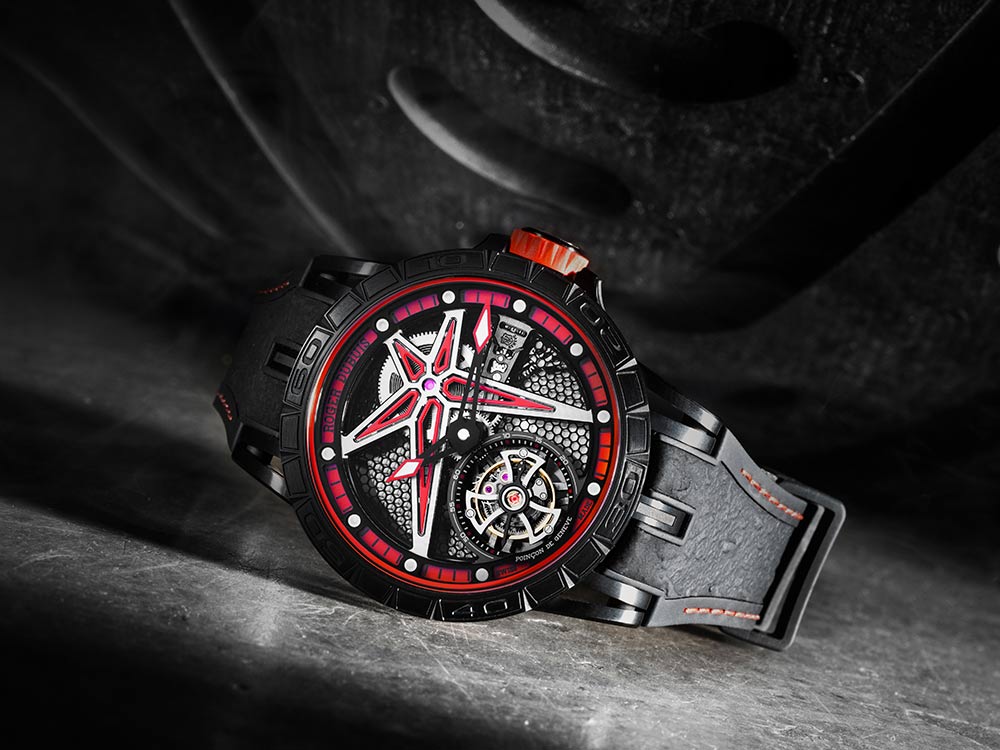 Roger dubuis excalibur spider pirelli double flying tourbillon hot sale