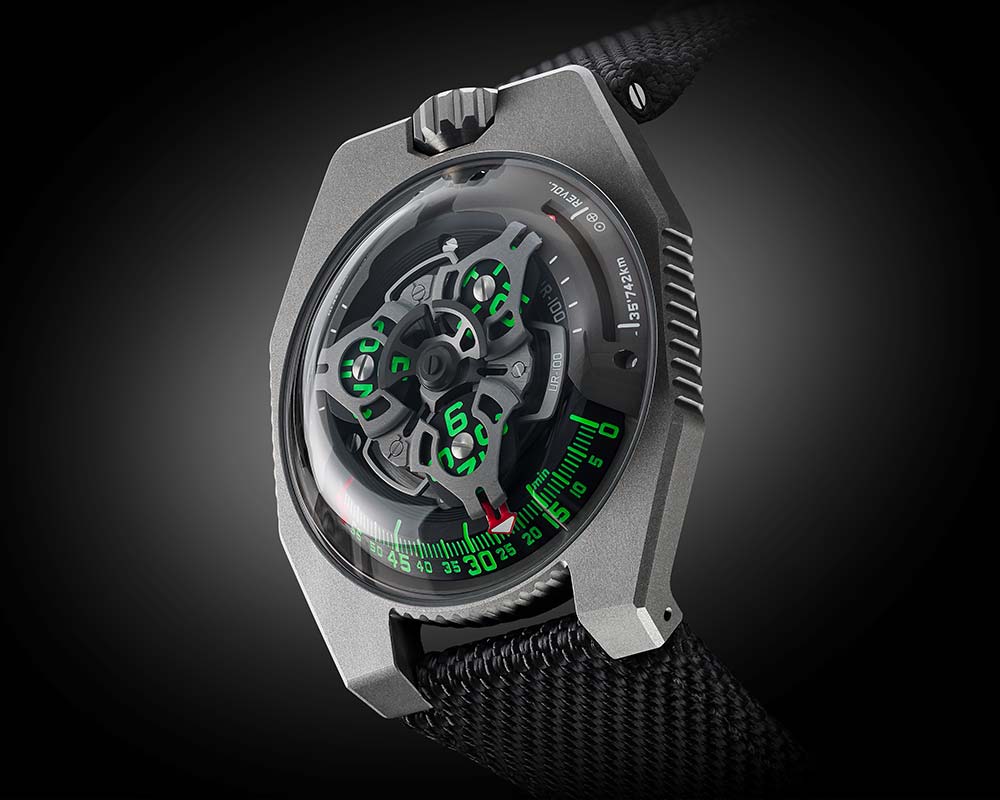 urwerk ur 100 gunmetal side view