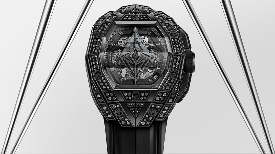 SPIRIT OF BIG BANG SANG BLEU ALL BLACK PAVÉ Hublot