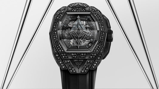 SPIRIT OF BIG BANG SANG BLEU ALL BLACK PAVÉ Hublot